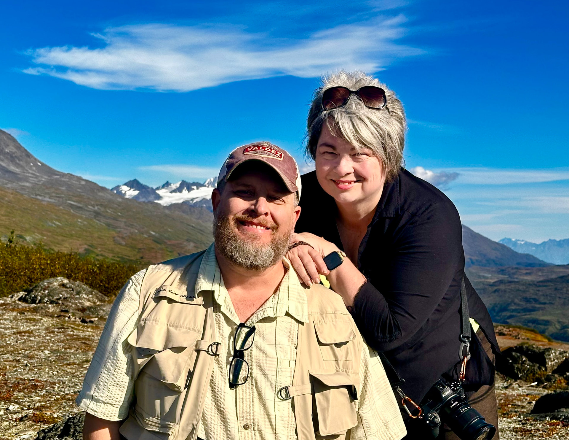 Patsy Alston with her husband Raymond in the mountains